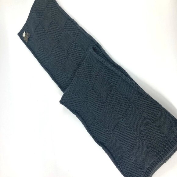 LOUIS VUITTON leather tag Damier Scarf wool gray - Picture 5 of 6